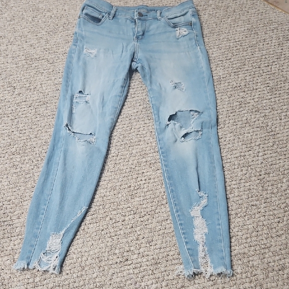 Soho Denim - Soho Light Blue Distressed Skinny Jeans Size 4 Stretch